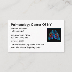 Cartões de visitas médicos pulmonólogos