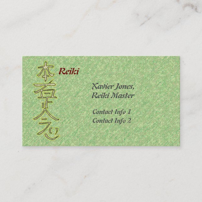 cartões de visitas-mestre personalizados da Reiki (Frente)