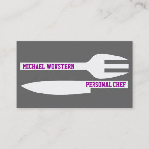 Cartões de visitas minimalistas do cozinheiro pess