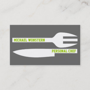 Cartões de visitas minimalistas do cozinheiro pess