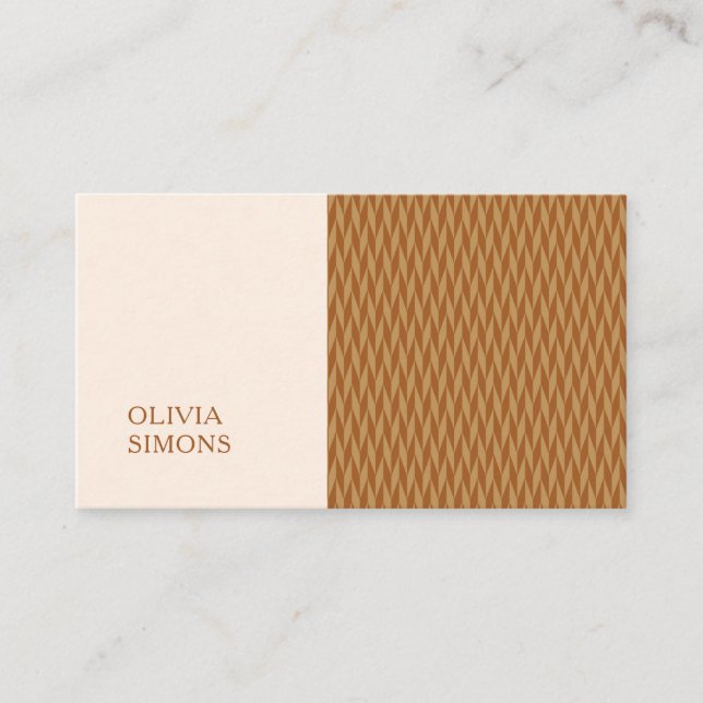 Cartões de visitas minimalistas no estilo boho. (Frente)