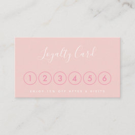 Cartões de visitas modernos de lealdade rosa ptal