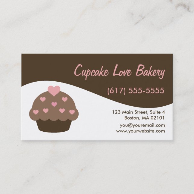 Cartões de visitas modernos do cupcake do (Frente)