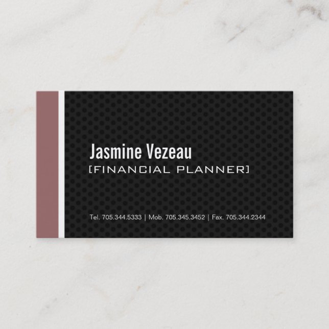 Cartões de visitas modernos do Financial Planner (Frente)