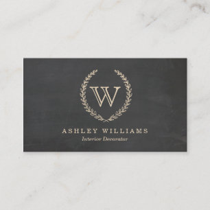 Cartões de visitas Monogramas do estilo Chalkboar