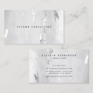 Cartões de visitas na moda Luxury Faux Silver Foi