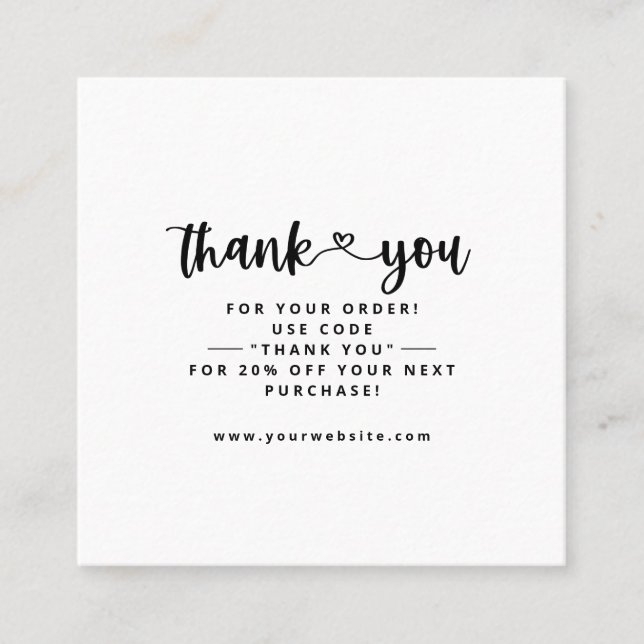 Cartões de visitas Obrigado Inserir Cartões (Frente)