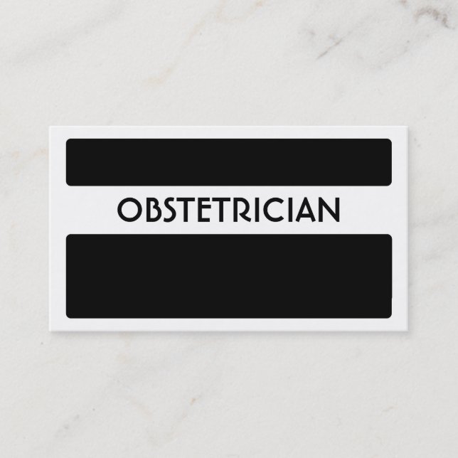 Cartões de visitas obstetras brancas pretas (Frente)