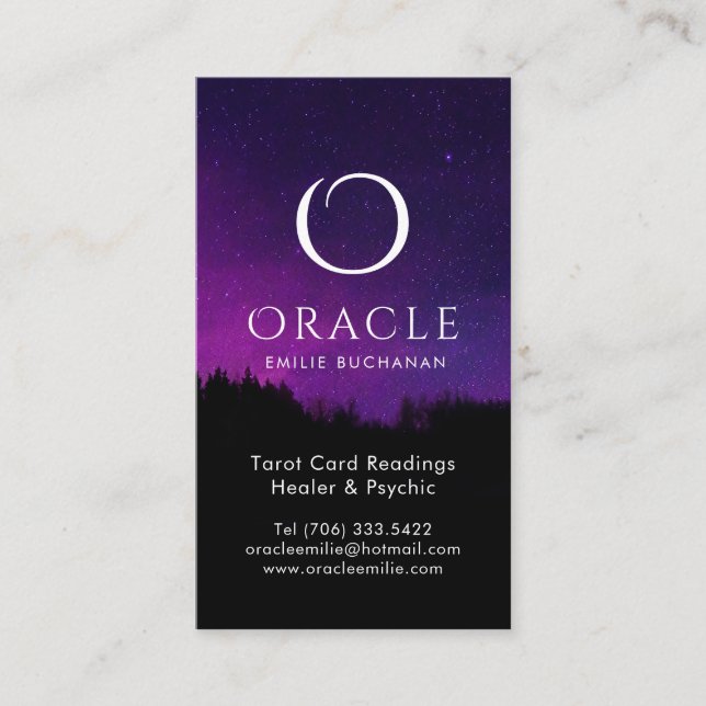 Cartões de visitas Oracle e Psíquico (Frente)