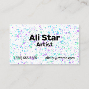Cartões de visitas Paint Splatter Artsy