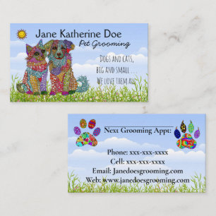 Cartões de visitas para o cultivo de animais de co