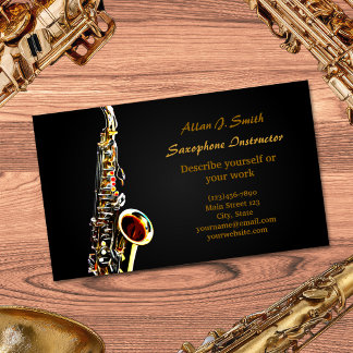 Cartões de visitas para saxofonistas