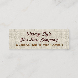 Cartões de visitas pequenos de linho do estilo do