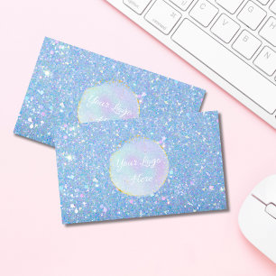 Cartões de visitas Personalizados da Glitter Azul