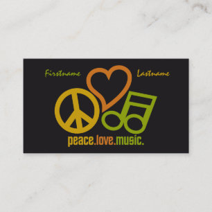 Cartões de visitas personalizados da Peace Love Mu