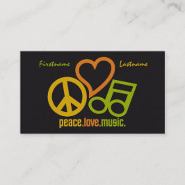 Cartões de visitas personalizados da Peace Love Mu