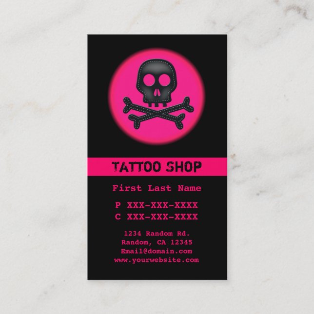 Cartões de visitas personalizados da tatuagem do c (Frente)