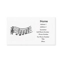 Cartões de visitas Personalizados de Notas de Músi