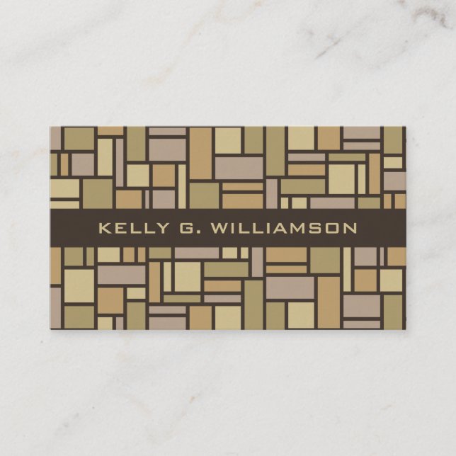 Cartões de visitas personalizados de padrão geomét (Frente)