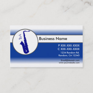 Cartões de visitas personalizados de saxofone bran