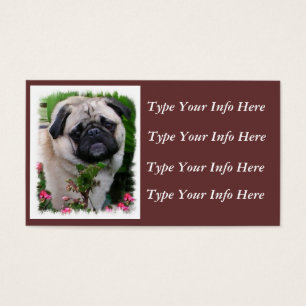 Cartões de visitas personalizados do Pug