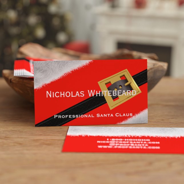 Cartões de visitas Personalizados do Red Professio (For all Professional Santas. Just add your contact details!🎄)
