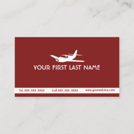 Cartões de visitas personalizados simples do avião