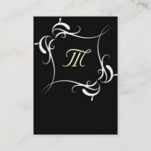 Cartões de visitas personalizáveis de monograma pr