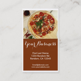 Cartões de visitas personalizáveis de pizza elegan