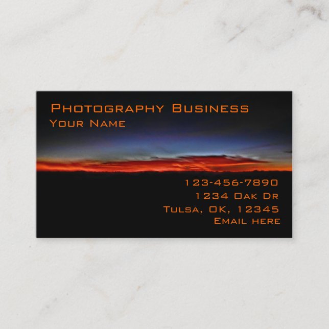 Cartões de visitas personalizáveis para fotografia (Frente)