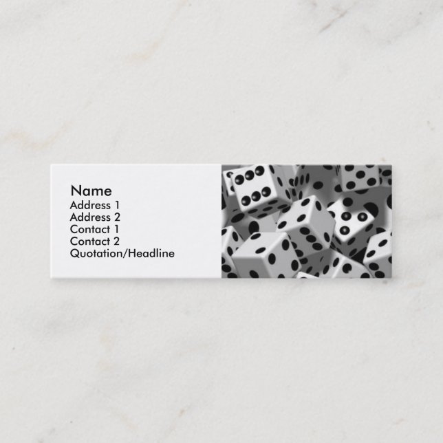 Cartões de visitas pessoais dos dados (Frente)