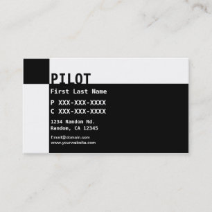 Cartões de visitas PILOTO preto branco