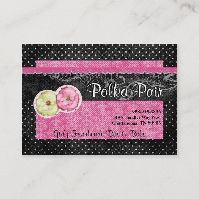 Cartões de visitas Polka Pair Chubby (Frente)