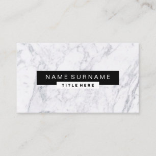 Cartões de visitas pretos & brancos de mármore