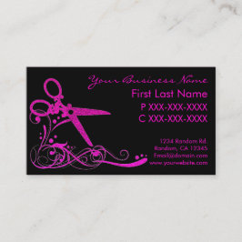 Cartões de visitas pretos cor-de-rosa do corte do