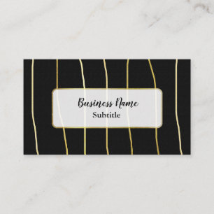 Cartões de visitas Pretos e Dourados Modernos