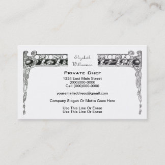 Cartões de visitas privados do cozinheiro