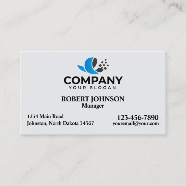 Cartões de visitas profissionais com o seu logotip (Frente)