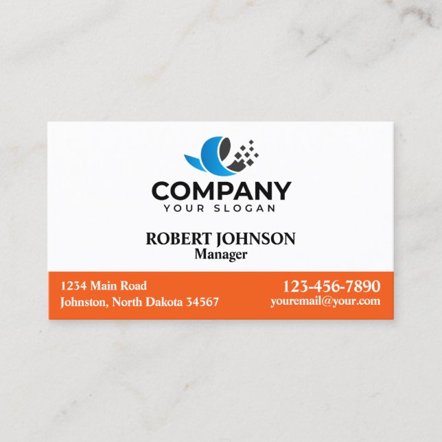 Cartões de visitas profissionais com o seu logotip (Frente)