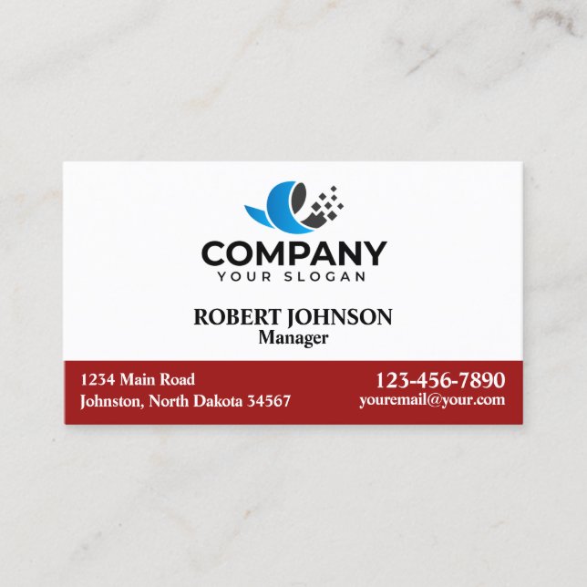 Cartões de visitas profissionais com o seu logotip (Frente)