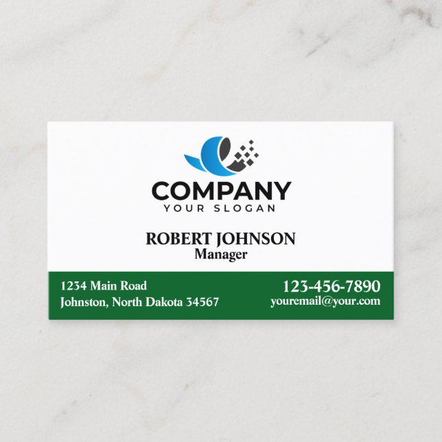 Cartões de visitas profissionais com o seu logotip (Frente)