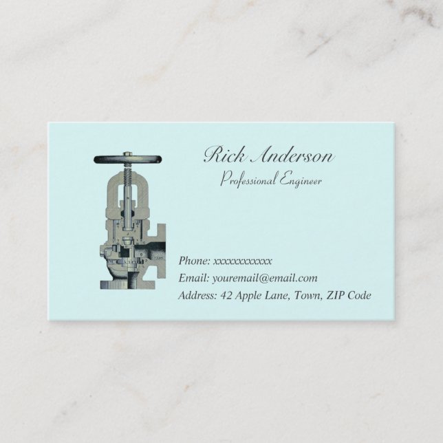 Cartões de visitas profissionais do engenheiro (Frente)