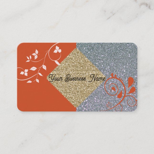 Cartões de visitas profissionais laranja queimados (Frente)