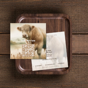 Cartões de visitas Quadrados de Código QR de Vaca