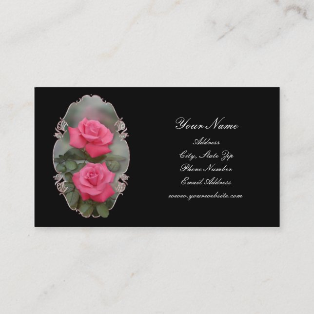 Cartões de visitas quadro dos rosas (Frente)