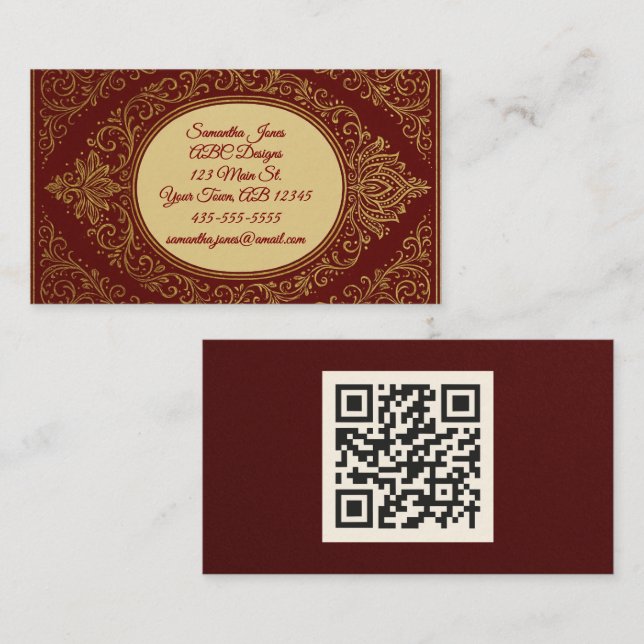 Cartões de visitas reais de código QR embutidos e  (Frente/Verso)