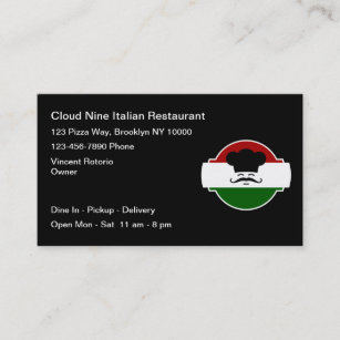 Cartões de visitas Restaurantes Italianos da Pizza