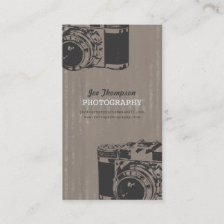 Cartões de visitas retros da fotografia da câmera