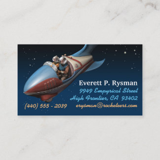 Cartões de visitas retros de Rocket de espaço