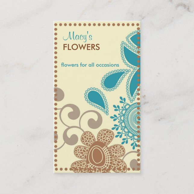 Cartões de visitas retros do florista (Frente)